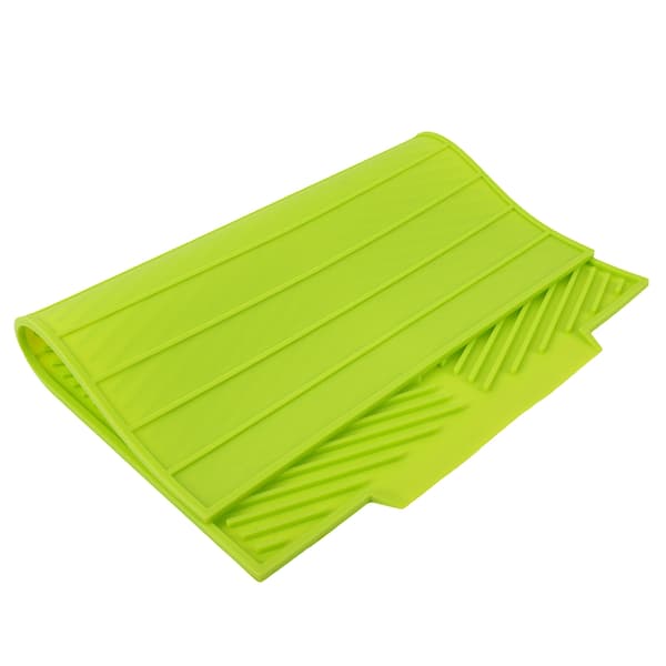 Extra Large Dish Drying Mat, Premium Heat Resistant Silicone Pad (Green)