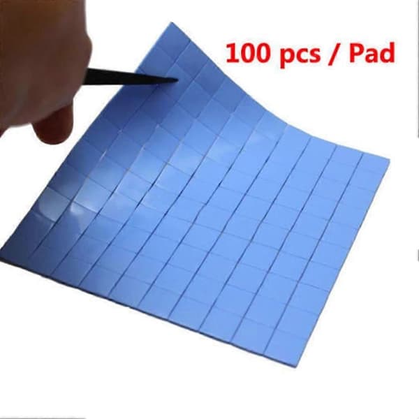 100 stk. 10x10x0,5 mm køleplade silikone varmeledende pude til GPU VGA IC