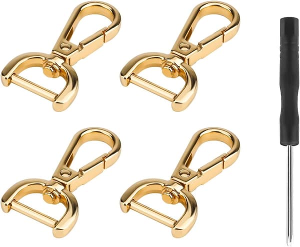 Metalspænder, metal D-ring karabinhage, 4 stykker hummer C