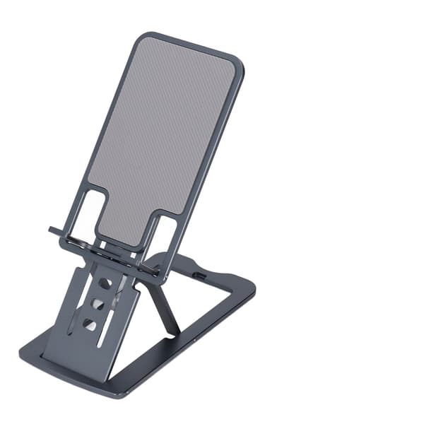 Telefonstativ Sammenleggbart Bærbart Ergonomisk 7 Vinkeljusteringer Bunn Silikon Aluminiumslegering Nettbrettholder Grå