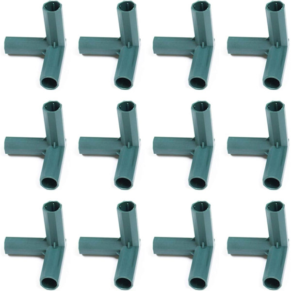 12-pack 3-vägs 16 mm PVC-växthusramkopplingar