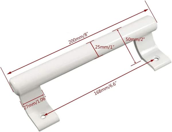 Vit - 200 mm aluminium skydedørshåndtag balkon glasdør Ha
