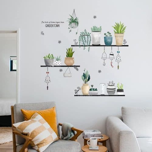Wall Decals, Wall Stickers, Leaf Wall Mural for Bedroom, Green Wall Stickers