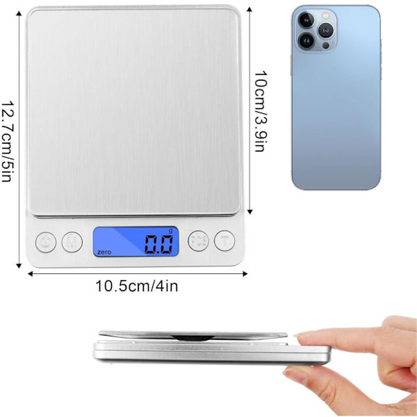 High Precision LCD Scale 3000g/0.1g, Digital Kitchen Scale, Electronic Weighing Trays