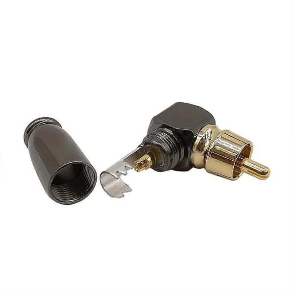 L-formet RCA hannplugg for lydvideo rettvinklet RCA-adapterplugg