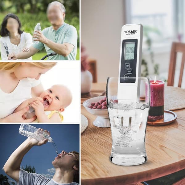 Vandkvalitetstest Digital Vandtester Måler 3 I 1 TDS EC Temperatur