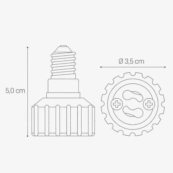 4x Sokkeladapter - E14 til GU10 Sokkelomformer - Bajonettbase Lampeholderadapter for Halogen LED-lampe db