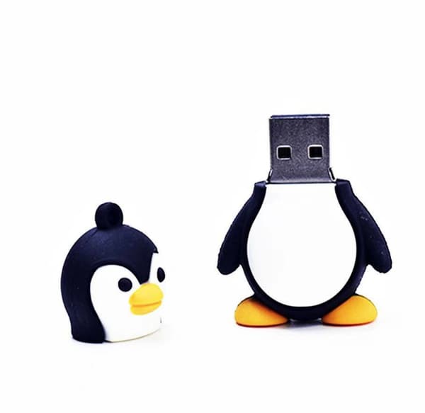 Söt tecknad pingvin USB-minne Nyhet Mode Charm PVC Si
