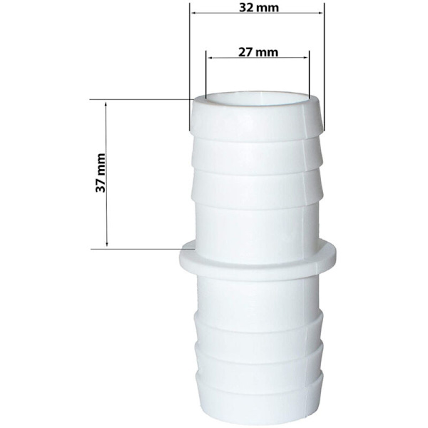 4-delt adapter pooltilbehør, 32 mm diameter, poolrørforbindelsessæt med 8 klemringe