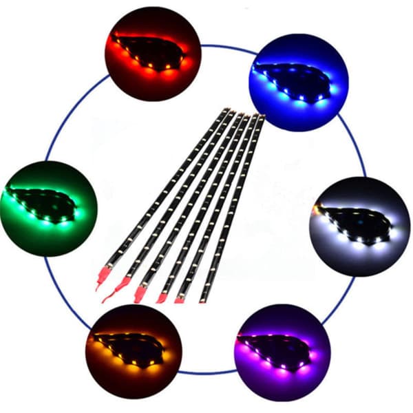 Vandtæt DC 12V Motor LED-strip Underbody Light Blå 6 stk