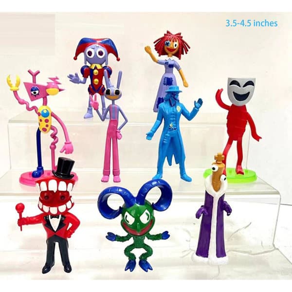Fantastiske Digital Circus Actionfigurer Unikt Design Simulering Miniatyrer for Barn Gutter Jenter Bursdagsgaver 9 stk 9pcs