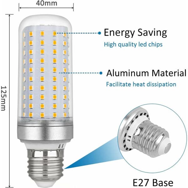 E27 LED Corn Bulb 30W, AC220V, 2200LM Warm White 3000K, Non-Dimmable, Equivalent to 200W Halogen Lamp, LED Corn Bulb for Chandeliers, Ceiling Lamps, T