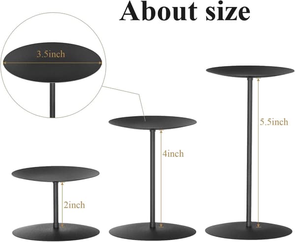 Pelare lysestaker stativ sett med 3 midtpunkter plate for bord