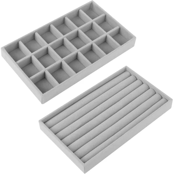2 st Smyckesbricka Organizer, Stapelbar Smyckeskrin Förvaringslåda