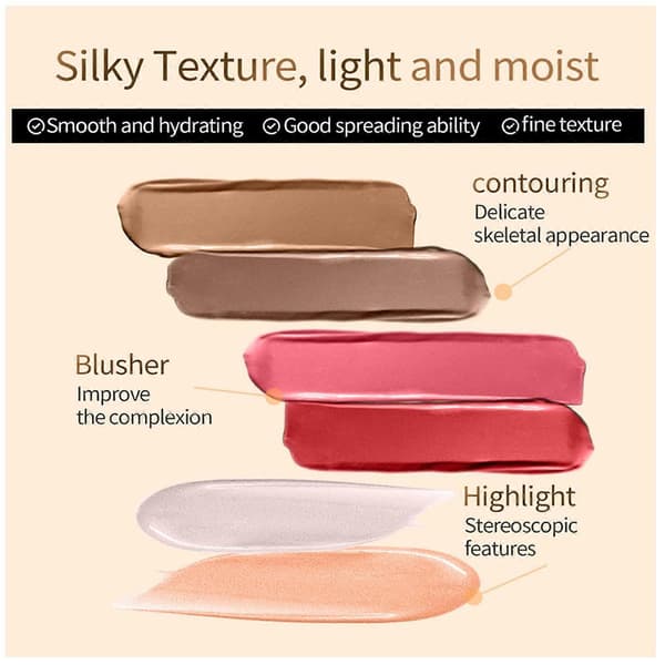 Liquid Concealer Pen with Cushion Applicator, Creamy Matte Long-lasting Contour Stick 2#