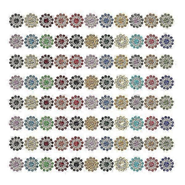 100 stk Metallknapper Kappe Syknapper Skjorteknapper Dekorative Knapper Flatback Rhinestones Knapper