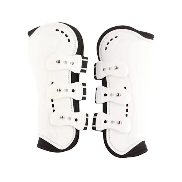 Horse Front Leg Boots Adjustable Breathable Open Front Protective Horse Guards for Jumping White L