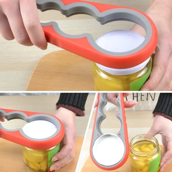 4-in-1 Jar Opener - Tool for Jars, Screw Caps, Cans and Bottles