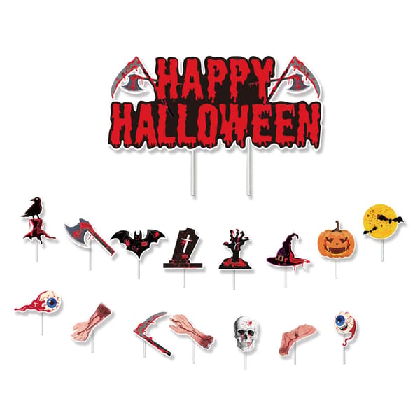 39 delar läskiga Halloween-festdekorationer inklusive Hallowe