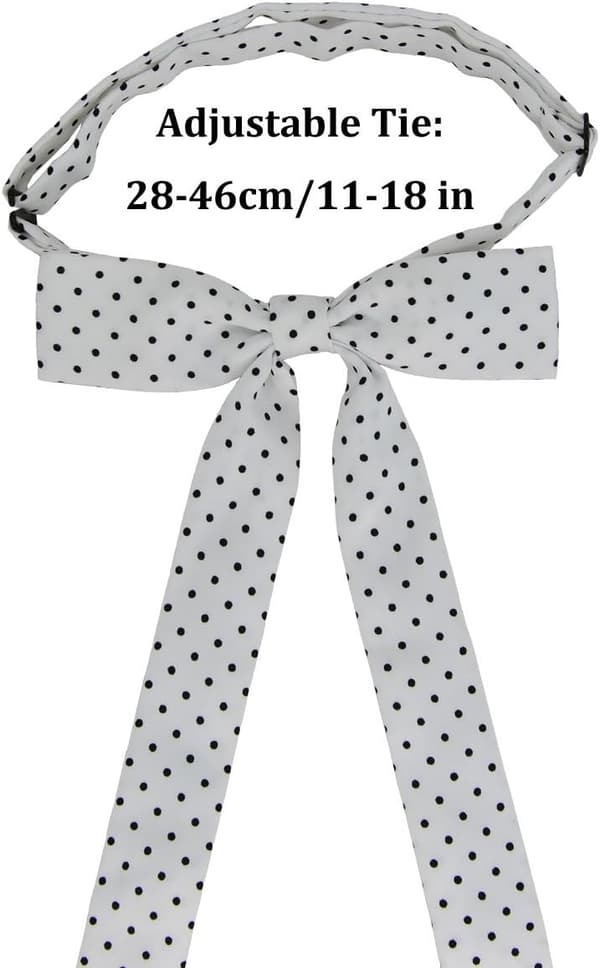TD5 damfluga med knut och fjäril, justerbar storlek, vit -