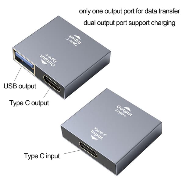 USB C Hane til USB C + USB 3.0 Hunn Adapter for Smarttelefon Nettbrett [db]