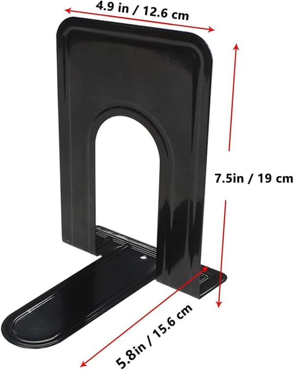 Bogstøtte, bogstopper, bogpresse, 4 par, sort, 19 x 12 x 15