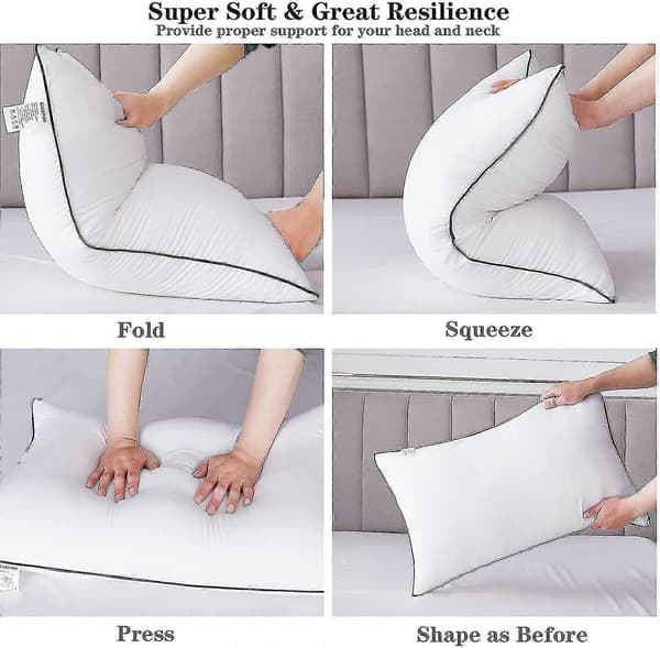 2-pack Queen Size-kuddar, Hotellkvalitet Alternativ Kylande Dunkudde, Allergivänlig Mjuk