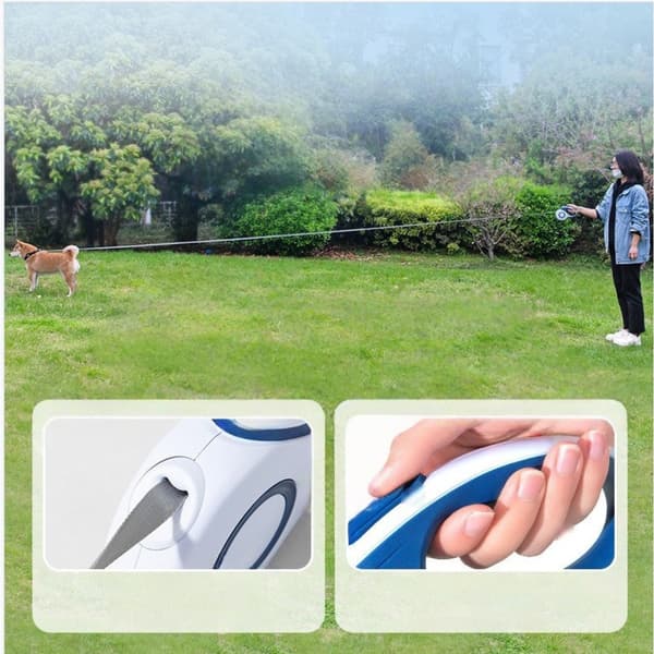 5 Meter Retractable Dog Leash with Harness - Anti-Pull, Automatic Extension Leash for Small to Medium Dogs (7.5 kg - 20 kg) Blue Blue Blue
