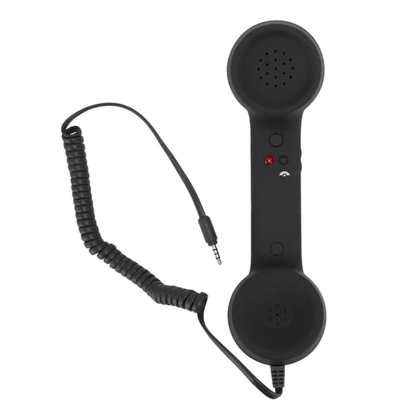 Retro telefonrør Professionel 3,5 mm stik Strålingssikkert kablet mobiltelefonrør til smartphone PC Sort
