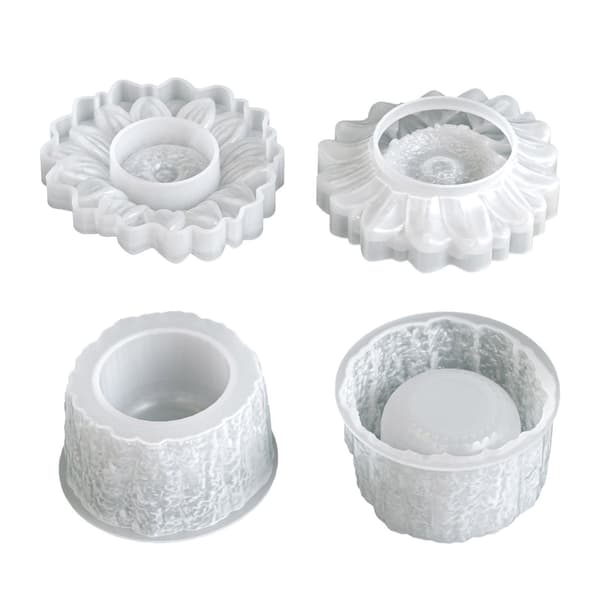 Silikonform for håndverk Solsikkeform Lysestakeformer for lysestake