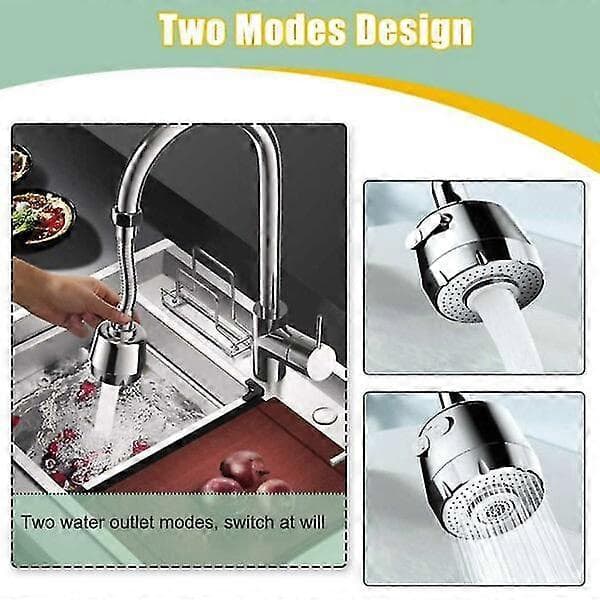 1 kpl suihkullinen hanasuutin - Keittiöhanan sovitin ABS hopea