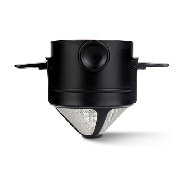 Gjenbrukbart kaffefilter i rustfritt stål, sammenleggbart stativ, kompatibelt med hjem, kontor, reise og camping