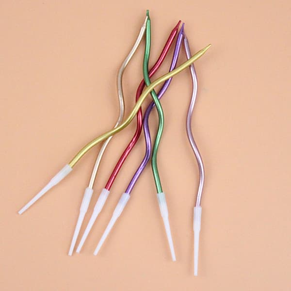 Spiral Candles 6 pcs Pastel Rainbow Decoration