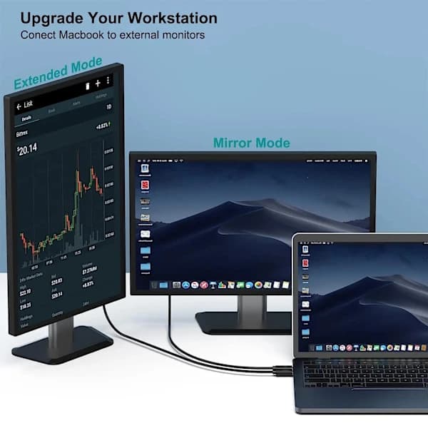 USB-C til HDMI-kabel 4K 60Hz - 1,8 meter Svart