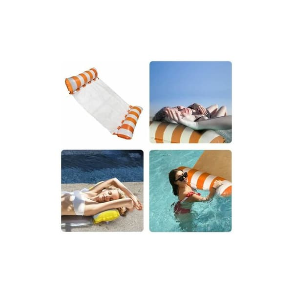 Inflatable Hammock (Orange Stripe) 131x128 cm Before Inflation CHAM