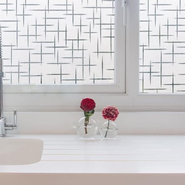 Window Film Privacy Stained Glass (Self-Adhesive), Star Pattern, 44.5x200cm
