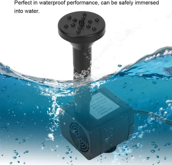 1,2W Miniatyr Borstlös Solcellsdriven Dränkbar Vattenpump för Fontän, Damm, Akvarium