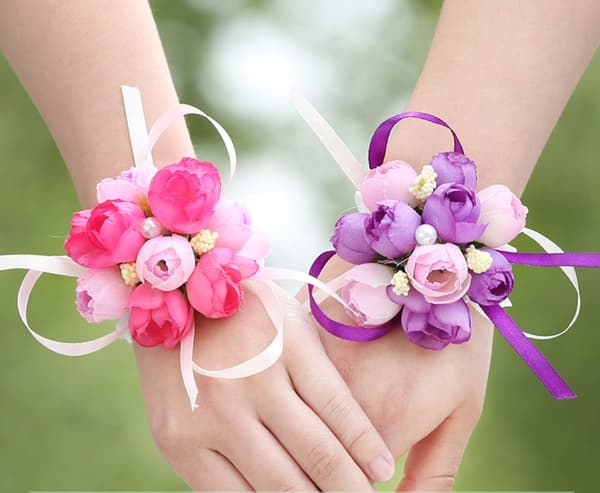 4 stk Håndleddsblomster Håndblomster til brud brudepike