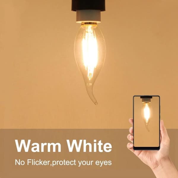 4W E14 LED-filamenttikynttilälamppu lämmin valkoinen 10 kpl