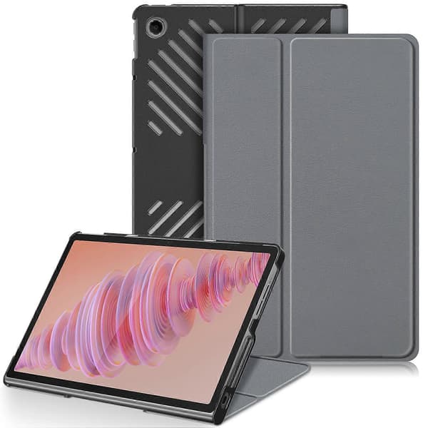 Beskyttende Stativ til Lenovo Tab Plus 11.5 tommer TB351FU med Varmeafledning i Læder Grå Grey