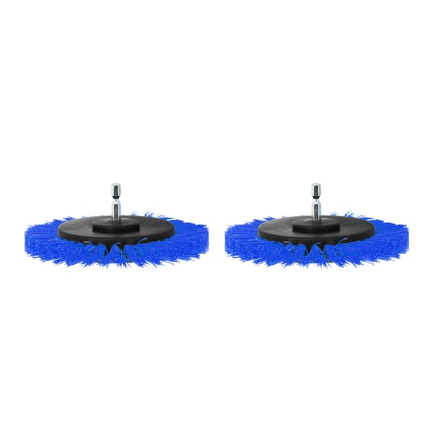 2-pack 3.5 inch Electric Drill Brush Head, Durable Brush Attachment for Carpets, Decoration, Blue
