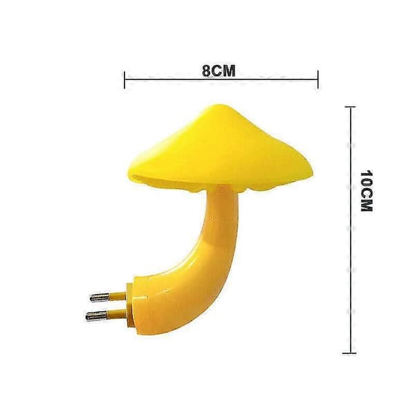2x LED Nattlampe Sopp Vegguttak Lampe EU-plugg Varmhvit Lysstyrt