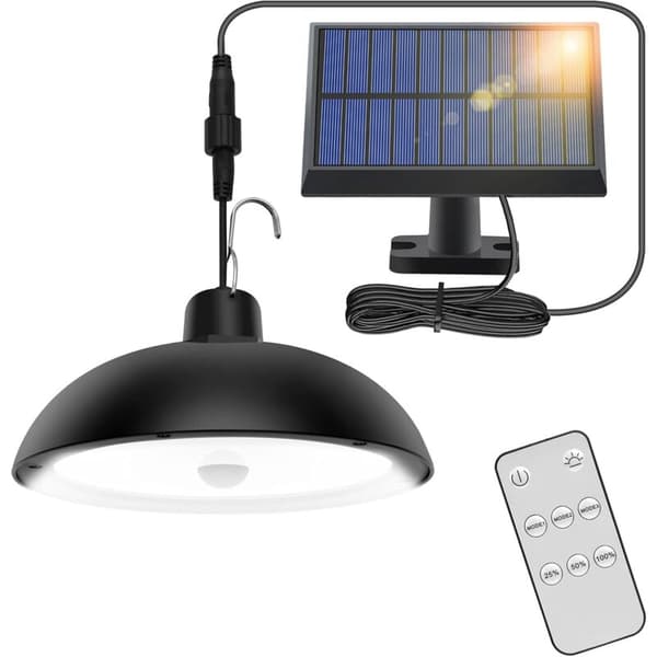 Udendørs solcellelamper, 78 LED 4-tilstands solcellelampe med bevægelsessensor, fjernbetjening, 360° justerbart solpanel, IP65 vandtæt solcelle