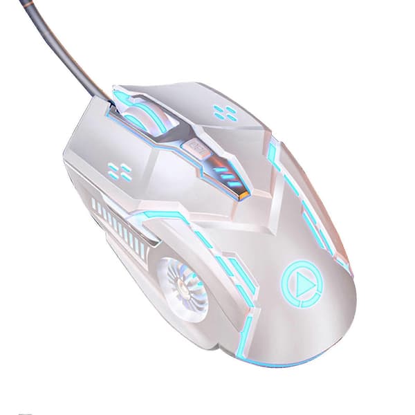 G5 Wired Mouse RGB Backlight Silent Computer Accessory Ergonomic USB 3200DPI E-Sport Mechanical Mouse for Laptop (FMY) White White