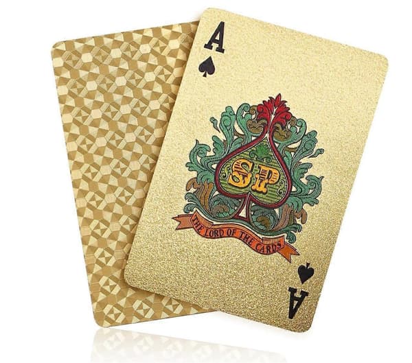 24k Gullfolie Pokerspillkort Med Matchende Eske