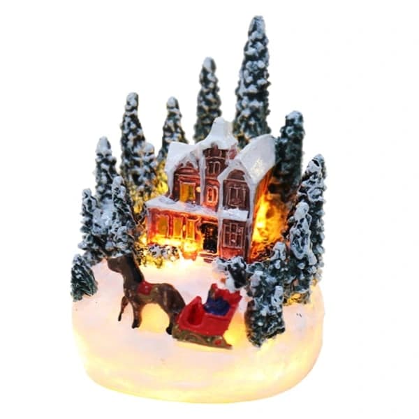 Julby LED-upplysta julbyfigurer för inomhuslandskap