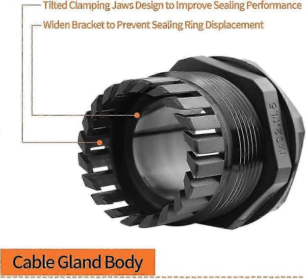 M16 Cable Gland 10-pack IP68 Waterproof Nylon Cable Connectors with Lock Nut and Washer, Suitable for 4mm - 8mm Cables