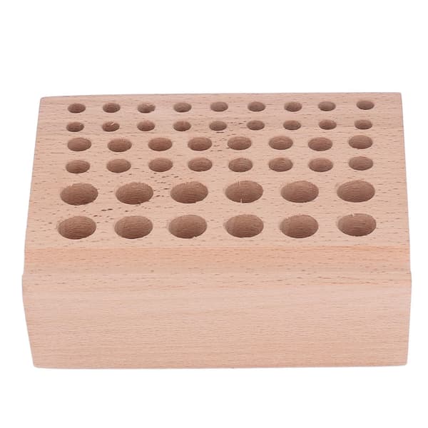 Leather Tool Holder 46 Holes Beech Wood Professional Leather Tool Organizer Storage Box for Leather Craft Tools