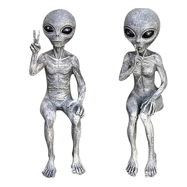 Alienfigur, Sæt med 2 Rumvæsenstatuer, Ekstra Terrest