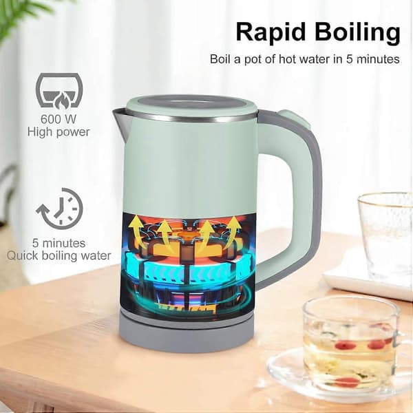 Electric Kettle, 800ML Travel Kettle Lightweight Small Kettle, Fast Boiling, Cordless Portable Kettle, Mini Camping Kettle